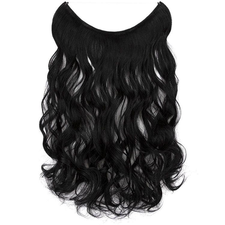 Fishing Line Hair Curtain Long Curly Wig Seamless Hair Extension(1BJ) - free shipping - PMC TechLife - Order now!