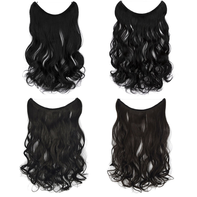 Fishing Line Hair Curtain Long Curly Wig Seamless Hair Extension(1BJ) - free shipping - PMC TechLife - Order now!