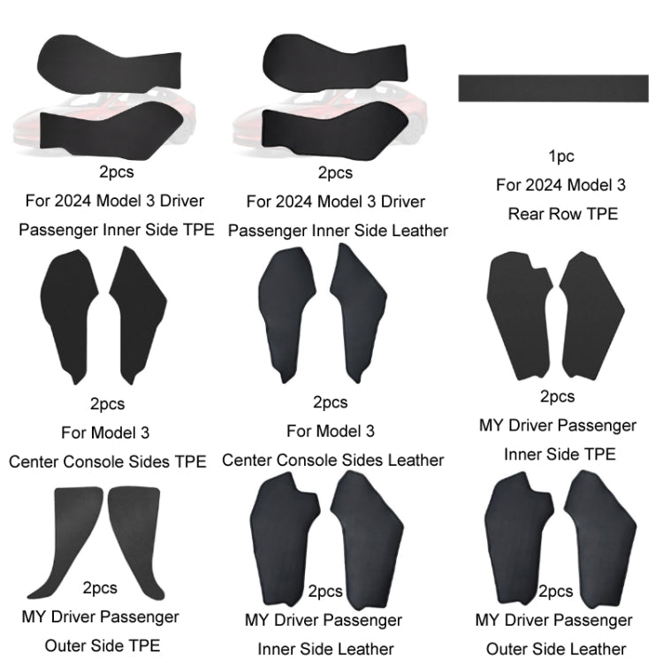 For Tesla Center Console Side Anti-kick Protective Pad, Style: MY Universal Driver Passenger Outer Side TPE - Seat Accessories by PMC Jewellery | Online Shopping South Africa | PMC Jewellery | Buy Now Pay Later Mobicred
