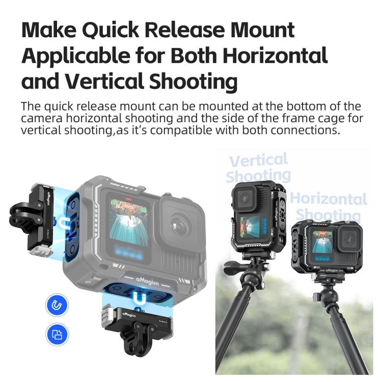 AMagisn Upgrade Ver Metal Rabbit Cage For GoPro HERO13 Black / HERO12 Black / HERO11 Black / HERO10 Black / HERO9 Black(Black) - free shipping - PMC TechLife - Order now!