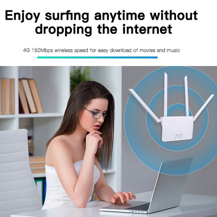 Asian B1/3/5/7/8/38/40/41 4G Wireless CPE Router Plug-in Mobile WiFi, EU Plug - Wireless Routers by PMC TechLife | Online Shopping South Africa | PMC TechLife | Buy Now Pay Later Mobicred