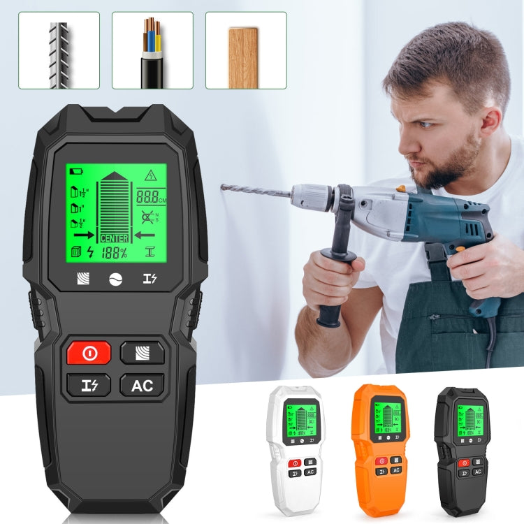 HW-QB6 5 In 1 Wall Scanner Handheld Stud Finder Wood Current Metal Live Wires Detection(Black) - Metal Detector by PMC TechLife | Online Shopping South Africa | PMC TechLife | Buy Now Pay Later Mobicred