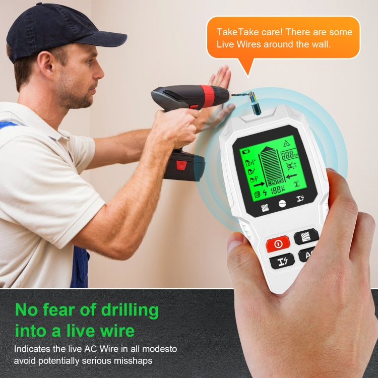 HW-QB6 5 In 1 Wall Scanner Handheld Stud Finder Wood Current Metal Live Wires Detection(Orange) - Metal Detector by PMC TechLife | Online Shopping South Africa | PMC TechLife | Buy Now Pay Later Mobicred