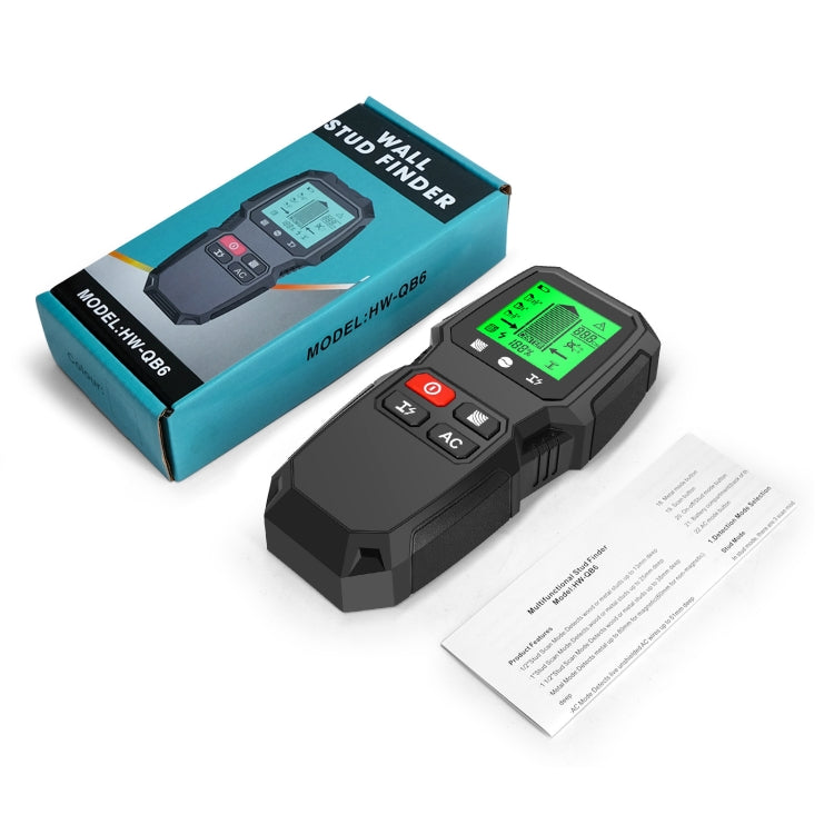HW-QB6 5 In 1 Wall Scanner Handheld Stud Finder Wood Current Metal Live Wires Detection(Orange) - Metal Detector by PMC TechLife | Online Shopping South Africa | PMC TechLife | Buy Now Pay Later Mobicred