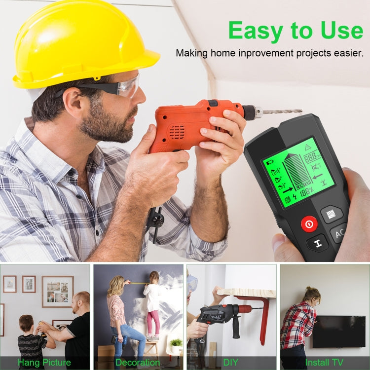HW-QB5  5-In-1 Wall Stud Detector Wood Current Metal AC Wires Detection - free shipping - PMC TechLife - Order now!