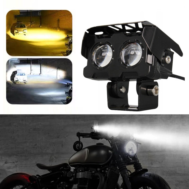 12W Motorcycle Spotlight High Bright Two Color Modified External Waterproof LED Lens Headlight(Always Bright - 3 Wire) - free shipping - PMC TechLife - Order now!
