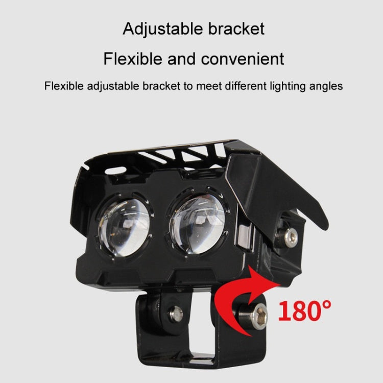 12W Motorcycle Spotlight High Bright Two Color Modified External Waterproof LED Lens Headlight(Flashing - 2 Wire) - Headlights by PMC TechLife | Online Shopping South Africa | PMC TechLife | Buy Now Pay Later Mobicred