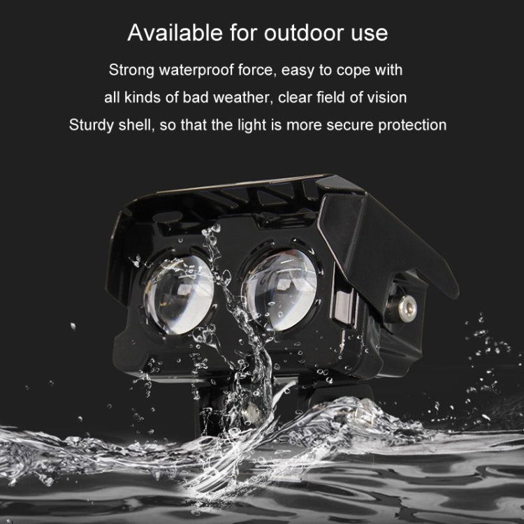 12W Motorcycle Spotlight High Bright Two Color Modified External Waterproof LED Lens Headlight(Always Bright - 3 Wire) - free shipping - PMC TechLife - Order now!