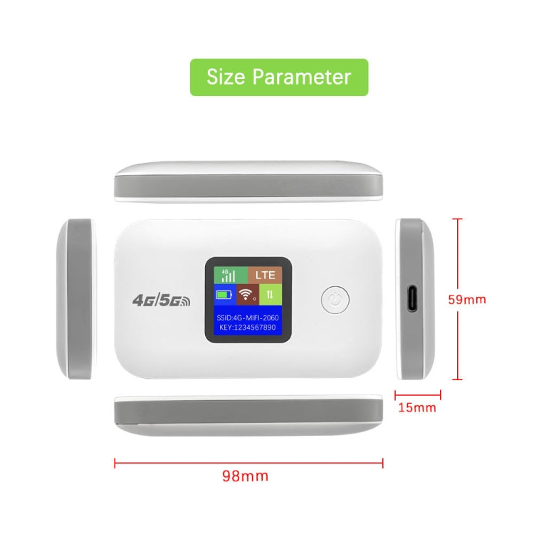 A8-AS Asian Version 4G Portable WiFi Wireless Type-C Plug And Play LTE Router Car Mobile Hotspot(White) - 4G Mobile Wifi by PMC TechLife | Online Shopping South Africa | PMC TechLife | Buy Now Pay Later Mobicred