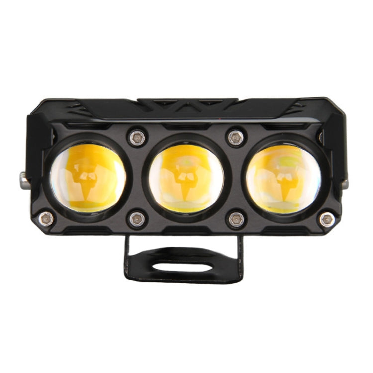 35W Motorcycle Spotlight Dual Color LED Headlight Triple Eye Waterproof Headlight, Model: Straight Bright-Near White+Far White (3 Wires) - Headlights by PMC Jewellery | Online Shopping South Africa | PMC Jewellery | Buy Now Pay Later Mobicred