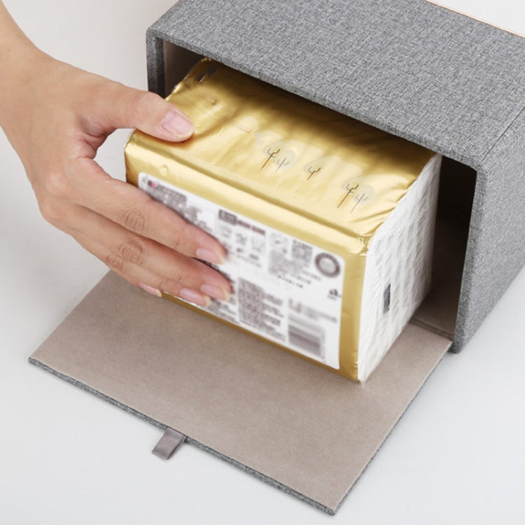 Home Decor Tissue Box Cover Desktop Gold Rim Faux Leather Napkin Holder Toilet Paper Storage Box, Size: Large(Beige) - Storage Boxes by PMc TechLife | Online Shopping South Africa | PMc TechLife | Buy Now Pay Later Mobicred