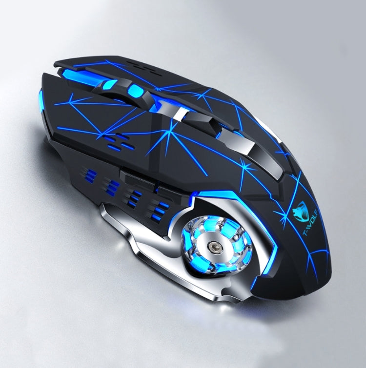 T-WOLF Q13 2.4GHz 6-keys RGB Colorful Light Gaming Wireless Mouse, Color: Single Mode Star Black - Wireless Mice by T-WOLF | Online Shopping South Africa | PMC TechLife | Buy Now Pay Later Mobicred