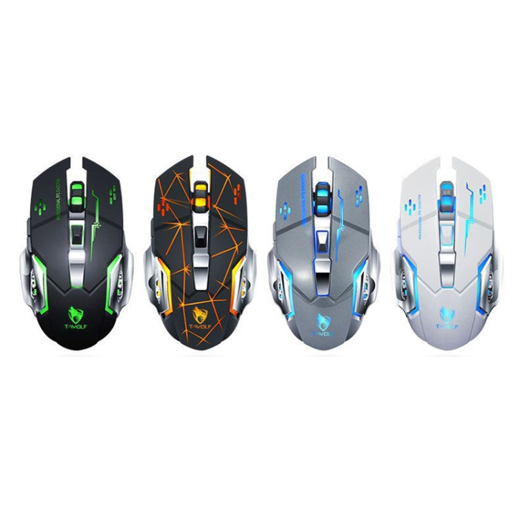 T-WOLF Q13 2.4GHz 6-keys RGB Colorful Light Gaming Wireless Mouse, Color: Dual Mode White - Wireless Mice by T-WOLF | Online Shopping South Africa | PMC TechLife | Buy Now Pay Later Mobicred