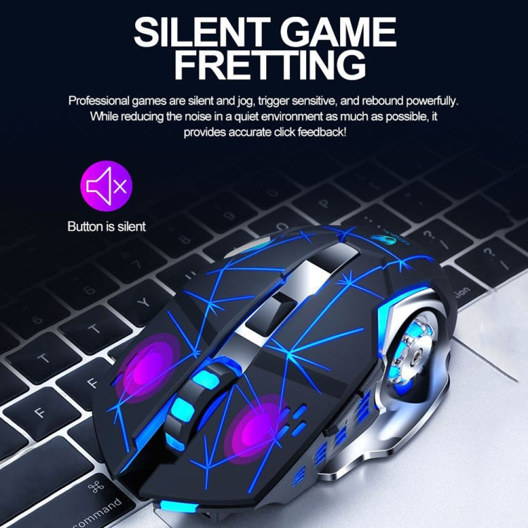 T-WOLF Q13 2.4GHz 6-keys RGB Colorful Light Gaming Wireless Mouse, Color: Single Mode Star Black - Wireless Mice by T-WOLF | Online Shopping South Africa | PMC TechLife | Buy Now Pay Later Mobicred