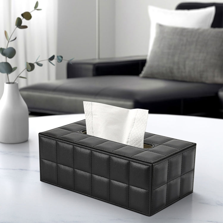 PU Leather Tissue Box Living Room Coffee Table Desktop Paper Holder Car Hotel Tissue Storage Box(White) - Storage Boxes by PMc TechLife | Online Shopping South Africa | PMc TechLife | Buy Now Pay Later Mobicred