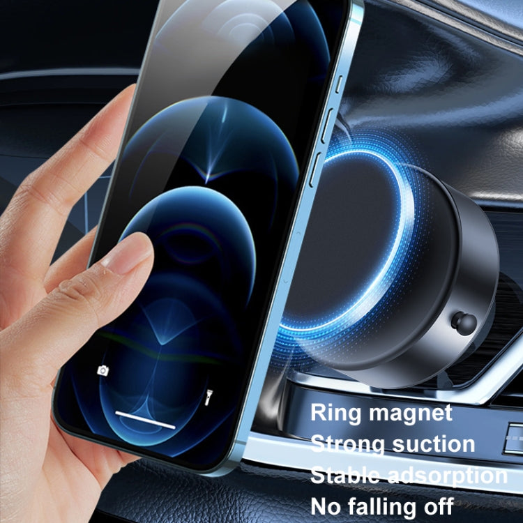 AIMITE M12 Car Phone Magnetic Rotating Holder Vacuum Suction Cup Strong Magnetic Support Bracket(Tarnish Black) - free shipping - PMC Jewellery - Order now!