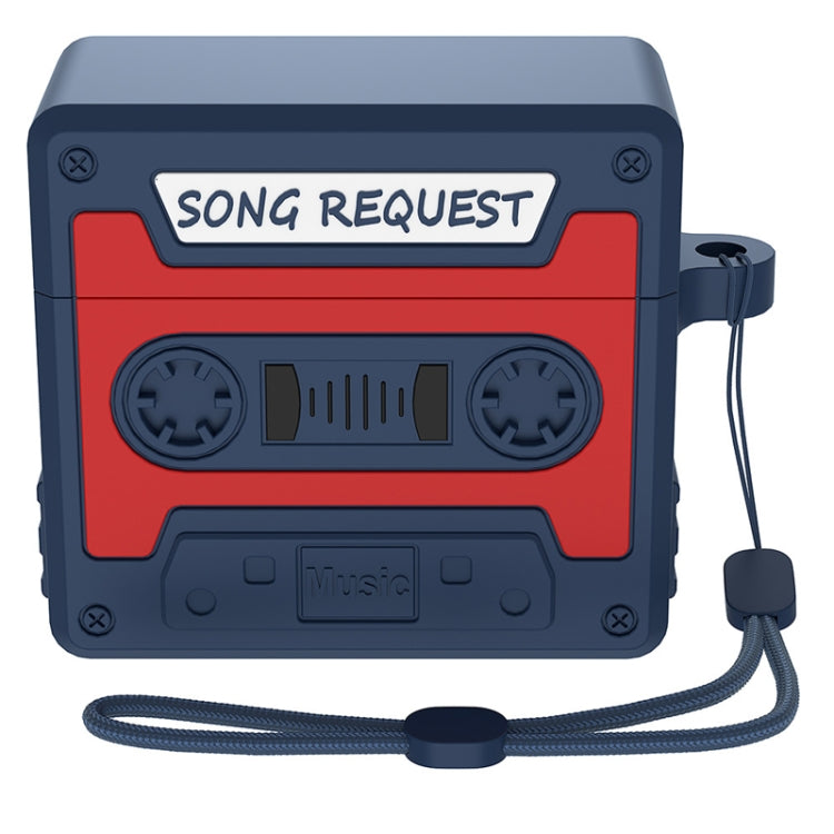 For AirPods 4 Retro Silicone Tape Shape Earphone Protective Case(Blue) - For AirPods 4 by PMc TechLife | Online Shopping South Africa | PMc TechLife | Buy Now Pay Later Mobicred