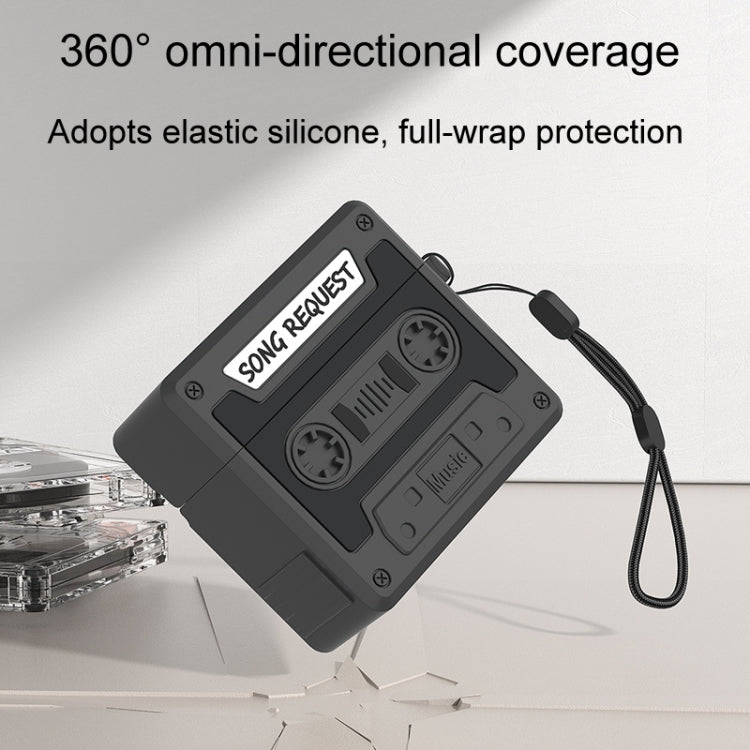 For AirPods 4 Retro Silicone Tape Shape Earphone Protective Case(Blue) - For AirPods 4 by PMc TechLife | Online Shopping South Africa | PMc TechLife | Buy Now Pay Later Mobicred