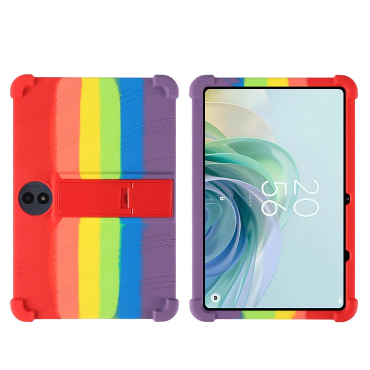 For TCL TAB 11 FE Shockproof Silicone Tablet Protective Case With Holder(Rainbow Color) - free shipping - PMC TechLife - Order now!