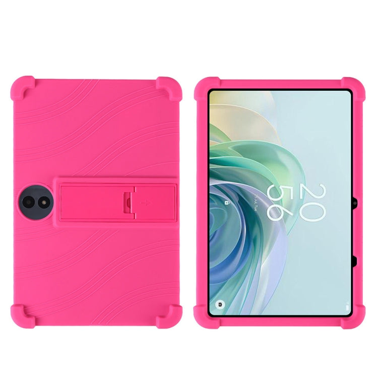 For TCL TAB 11 FE Shockproof Silicone Tablet Protective Case With Holder(Rose Red) - Others by PMC TechLife | Online Shopping South Africa | PMC TechLife | Buy Now Pay Later Mobicred