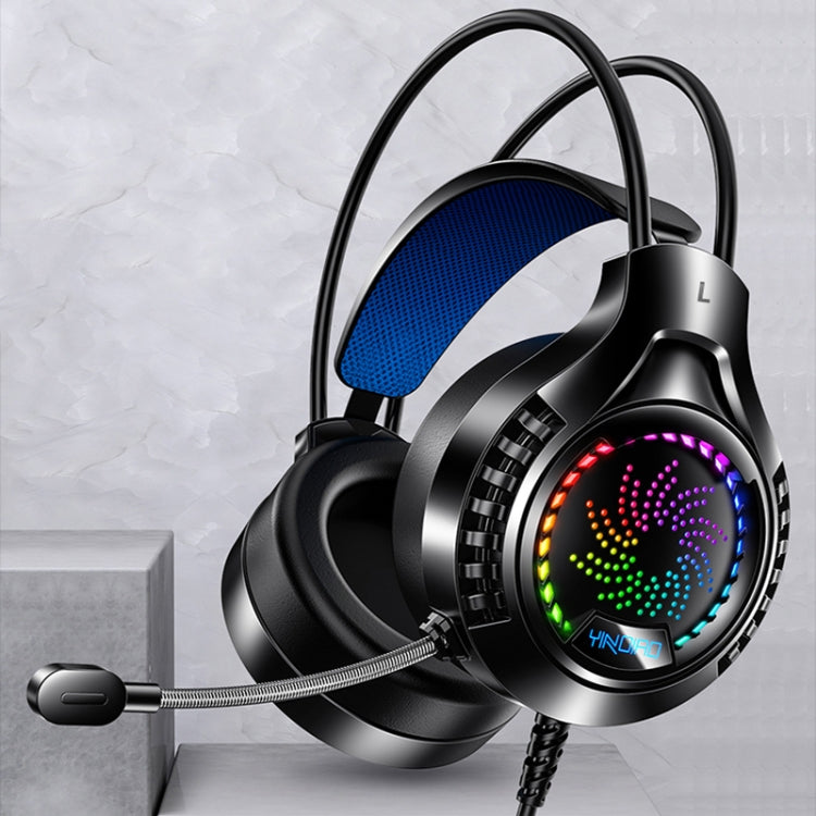 YINDIAO Q7 Colorful Light Computer Wired Headset USB Gaming Headset Dual 3.5mm + USB Black - Multimedia Headset by YINDIAO | Online Shopping South Africa | PMC TechLife | Buy Now Pay Later Mobicred