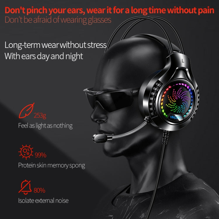 YINDIAO Q7 Colorful Light Computer Wired Headset USB Gaming Headset USB7.1 Sound Card Pink - Multimedia Headset by YINDIAO | Online Shopping South Africa | PMC TechLife | Buy Now Pay Later Mobicred