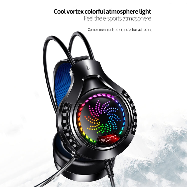 YINDIAO Q7 Colorful Light Computer Wired Headset USB Gaming Headset USB7.1 Sound Card Pink - Multimedia Headset by YINDIAO | Online Shopping South Africa | PMC TechLife | Buy Now Pay Later Mobicred