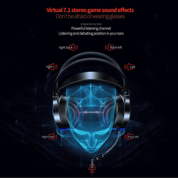 YINDIAO Q7 Colorful Light Computer Wired Headset USB Gaming Headset USB7.1 Sound Card Pink - Multimedia Headset by YINDIAO | Online Shopping South Africa | PMC TechLife | Buy Now Pay Later Mobicred