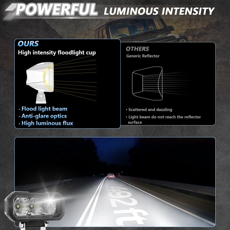 E23 40W 9V-30V 5 Inch Waterproof 3-Eye Headlight(Spotlight White Light) - free shipping - PMC Jewellery - Order now!