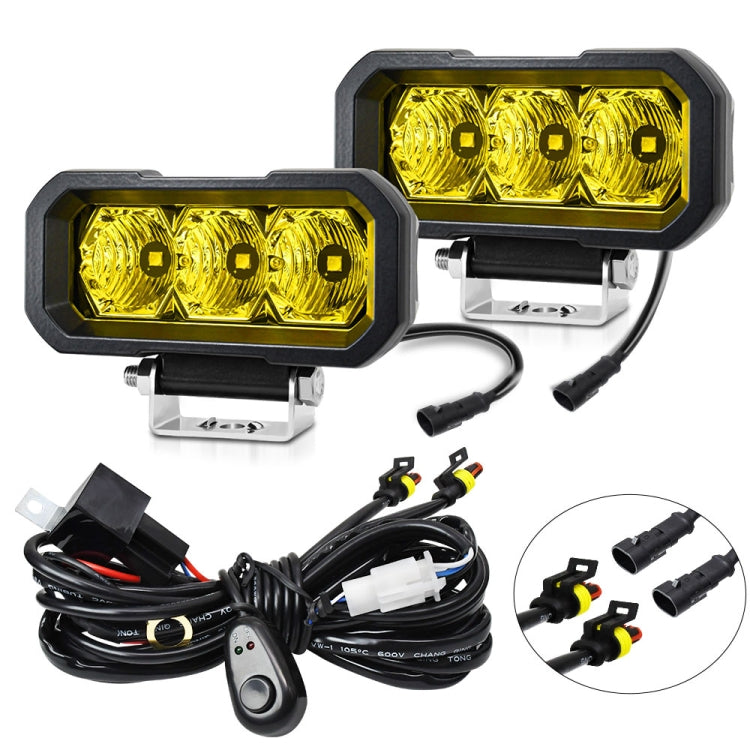 E23 40W 9V-30V 5 Inch Waterproof 3-Eye Headlight(Spotlight Yellow Light) - free shipping - PMC Jewellery - Order now!