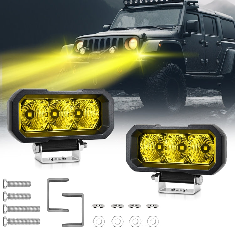 E23 40W 9V-30V 5 Inch Waterproof 3-Eye Headlight(Spotlight Yellow Light) - free shipping - PMC Jewellery - Order now!
