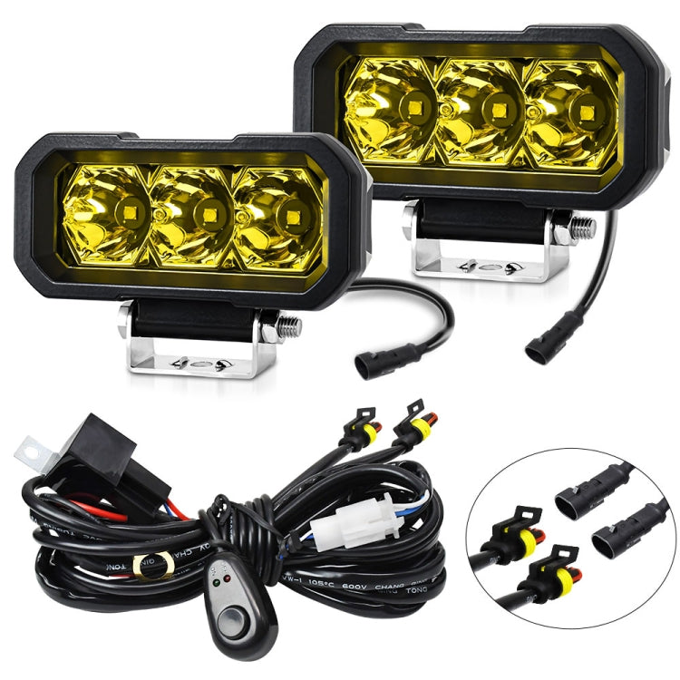 E23 40W 9V-30V 5 Inch Waterproof 3-Eye Headlight(Floodlight Yellow Light) - free shipping - PMC Jewellery - Order now!