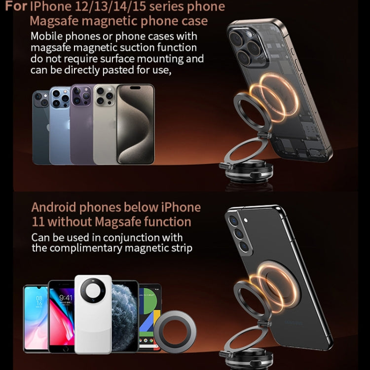 AIMITE C2 Car Vacuum Suction Cup Magnetic Three Axis Linkage Rotatable Cell Phone Holder(Silver) - free shipping - PMC Jewellery - Order now!