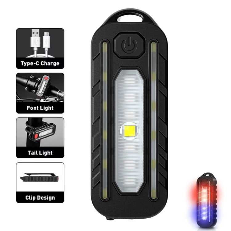 LED Shoulder Flashlight Bike Tail Light Type-C Recharge Outdoor Flashlight With Clip Patrol Safety Warning Lamp(B Model) - Taillights by PMC TechLife | Online Shopping South Africa | PMC TechLife | Buy Now Pay Later Mobicred