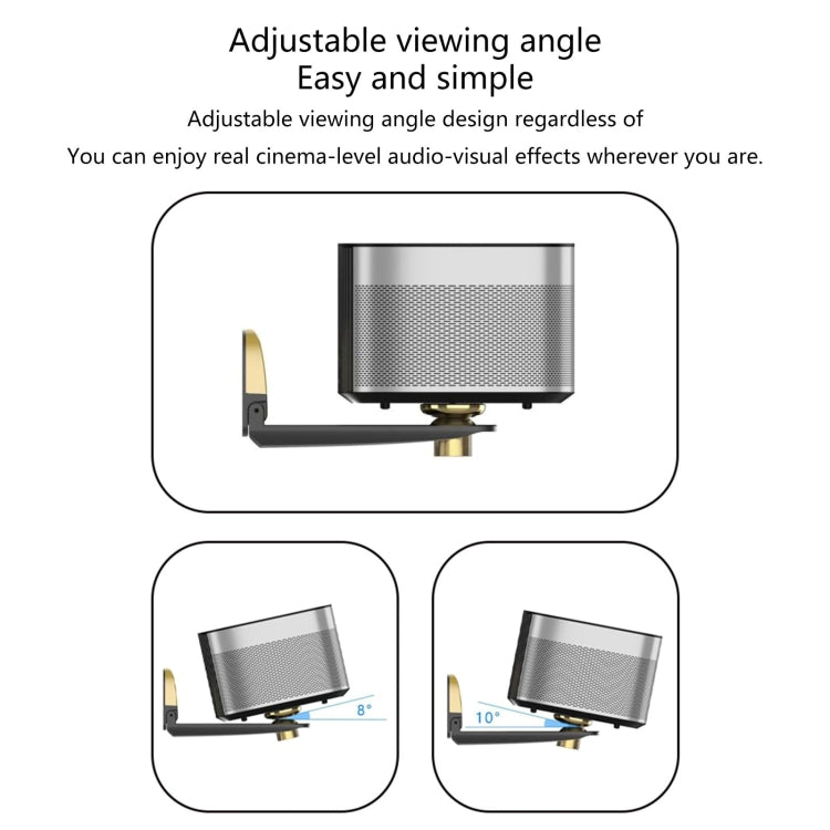 Aluminum Alloy Pan Head Adjustable Foldable Projector Wall Mount(Black Gray) - Other by PMC TechLife | Online Shopping South Africa | PMC TechLife | Buy Now Pay Later Mobicred