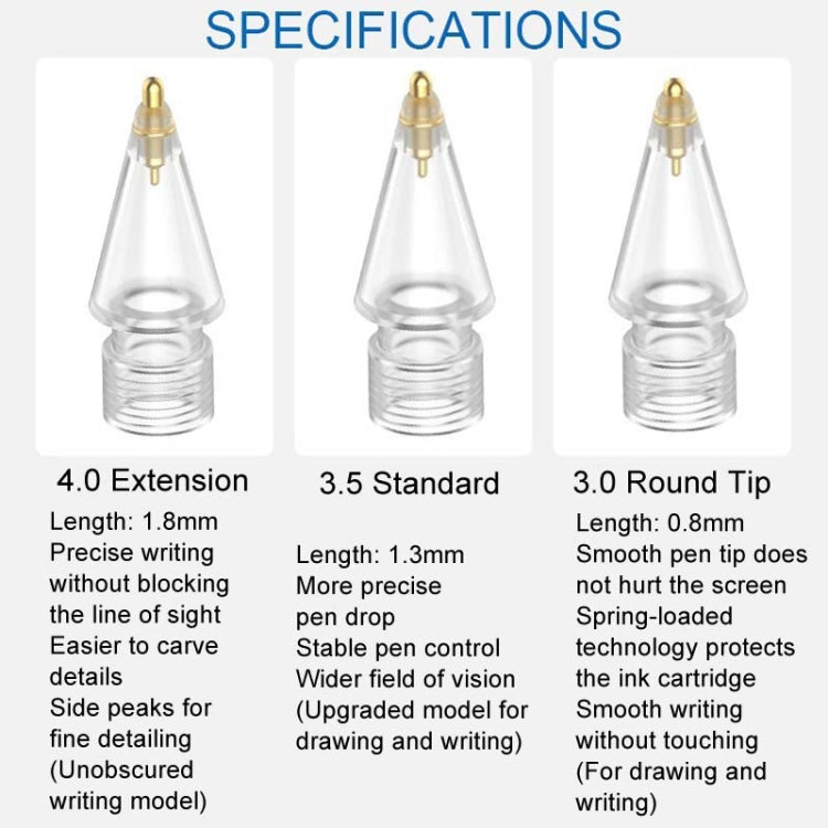 For Apple Pencil Series Replacement Nibs Modified Nibs, Style: 3.0 Round Head White Shell Gold Tip - Pencil Accessories by PMc TechLife | Online Shopping South Africa | PMc TechLife | Buy Now Pay Later Mobicred