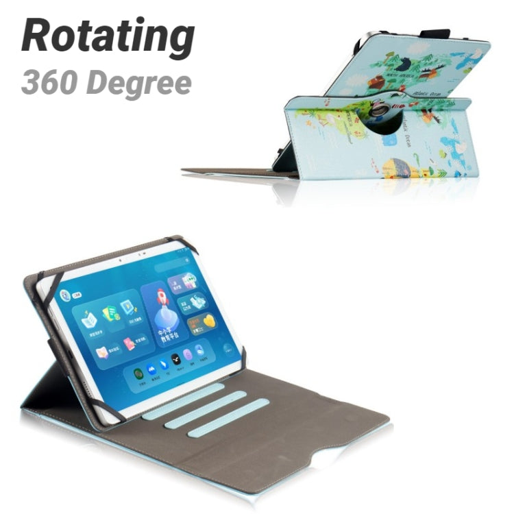 For UMIDIGI G1 Tab 10-11 inch Universal 360 Degree Rotation Leather Tablet Case(Black) - Others by PMC TechLife | Online Shopping South Africa | PMC TechLife | Buy Now Pay Later Mobicred