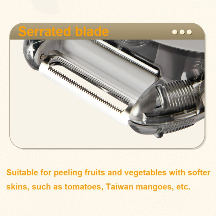 3-In-1 Multifunctional Rotary Peeler Household Kitchen Tools Scraper Fruit Grater(Gray) - Cutter & Peeler by PMc TechLife | Online Shopping South Africa | PMc TechLife | Buy Now Pay Later Mobicred