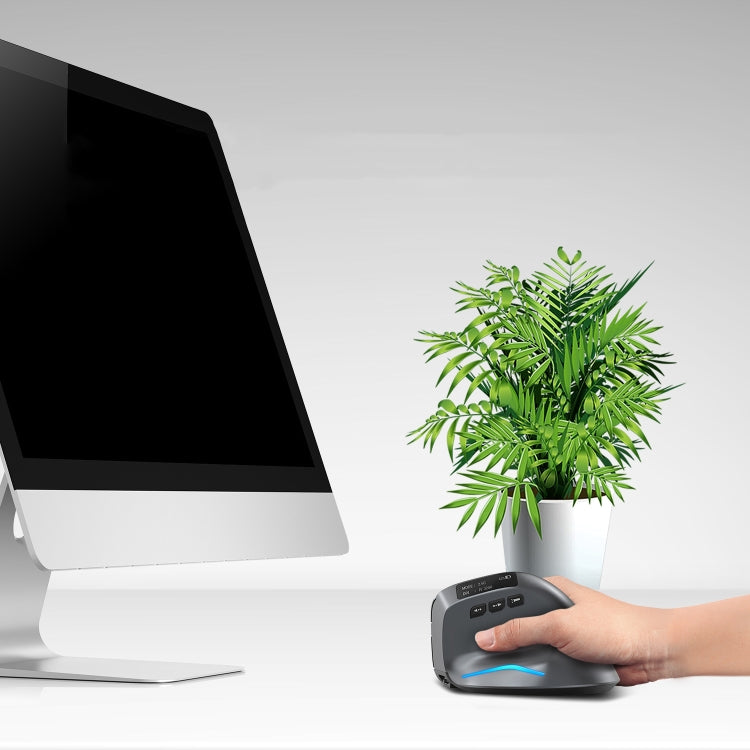 ZELOTES F-26C 8-Keys 2.4G+Bluetooth Dual-Mode LED Display Vertical Grip Wireless Mouse(Gray) - free shipping - PMC TechLife - Order now!