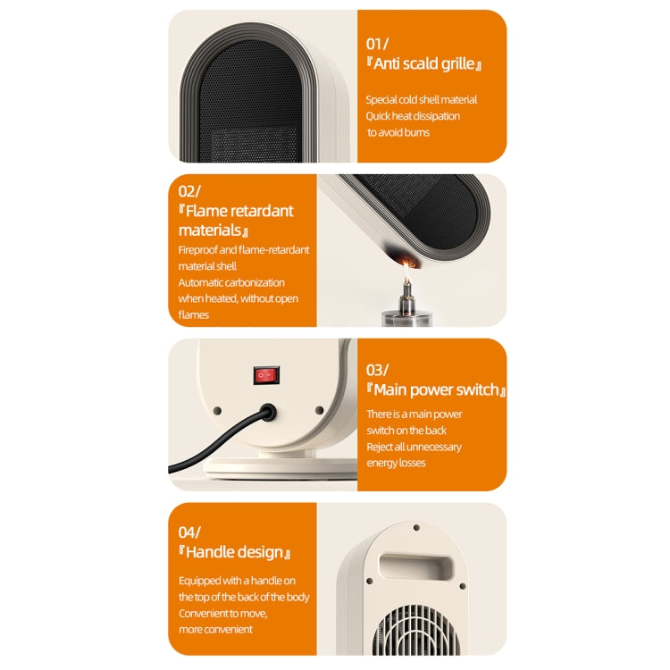E68S 1200W PTC Ceramic Heating Desktop Smart Electric Heater, Plug: UK Plug(Remote Control Model) - Electric Heaters by PMC TechLife | Online Shopping South Africa | PMC TechLife | Buy Now Pay Later Mobicred