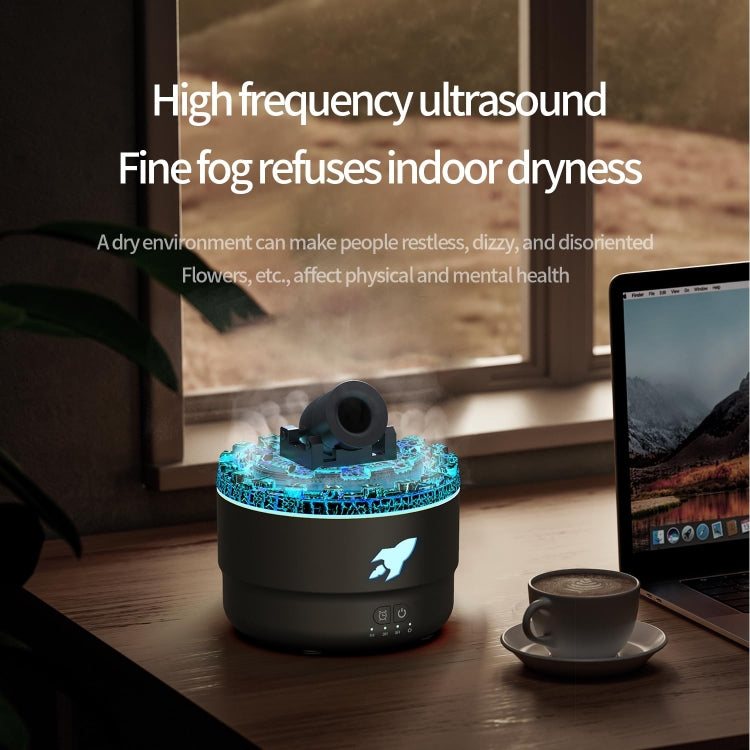 Turret Shape Aromatherapy Humidifier With 3-speed Timer 7-color Atmosphere Light EU Plug Black - free shipping - PMC TechLife - Order now!