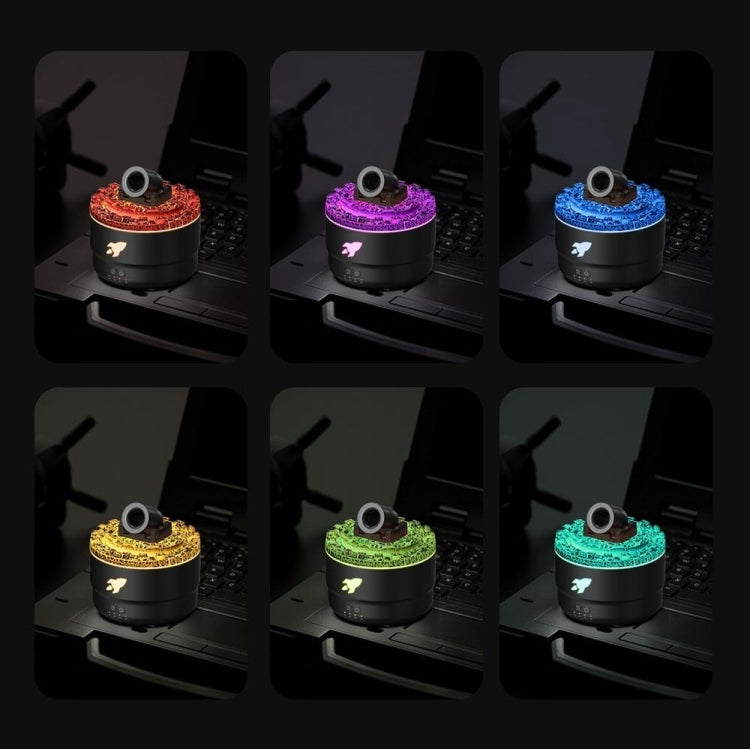 Turret Shape Aromatherapy Humidifier With 3-speed Timer 7-color Atmosphere Light EU Plug Black - free shipping - PMC TechLife - Order now!