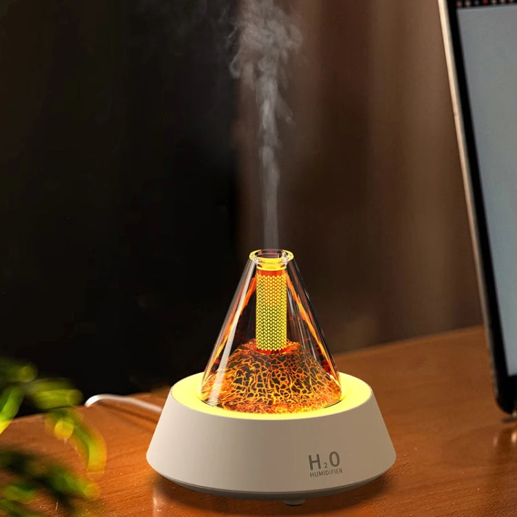 80ml Volcanic Lava Aromatherapy Humidifier With Colorful Lights USB Plug Power(White) - free shipping - PMC TechLife - Order now!