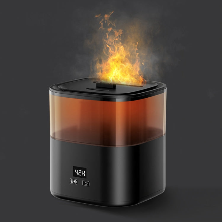 JSQ-58 1.1L large Capacity Digital Display Flame Atomization Humidifier, Color: Matt Black(UK Plug) - free shipping - PMC TechLife - Order now!
