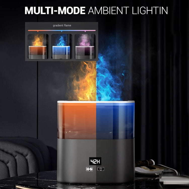 JSQ-58 1.1L large Capacity Digital Display Flame Atomization Humidifier, Color: Matt Black(EU Plug) - free shipping - PMC TechLife - Order now!