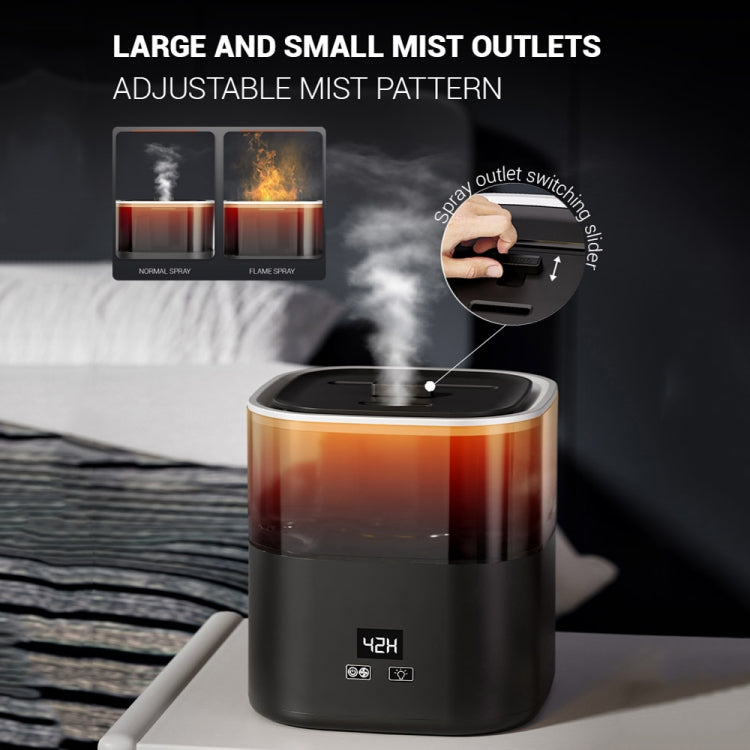 JSQ-58 1.1L large Capacity Digital Display Flame Atomization Humidifier, Color: Matt Black(EU Plug) - free shipping - PMC TechLife - Order now!