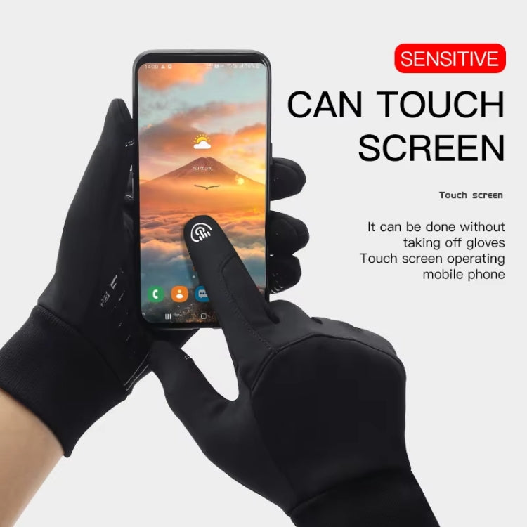 Kyncilor Waterproof Cycling Warm Gloves Two-finger Touch Screen Ultra-soft Velvet Outdoor Gloves, Size: L(Gray) - Full Finger Gloves by Kyncilor | Online Shopping South Africa | PMC TechLife | Buy Now Pay Later Mobicred