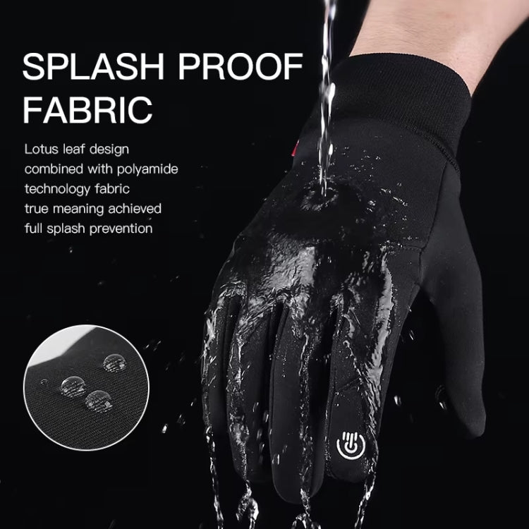 Kyncilor Waterproof Cycling Warm Gloves Two-finger Touch Screen Ultra-soft Velvet Outdoor Gloves, Size: M(Black) - Full Finger Gloves by Kyncilor | Online Shopping South Africa | PMC TechLife | Buy Now Pay Later Mobicred