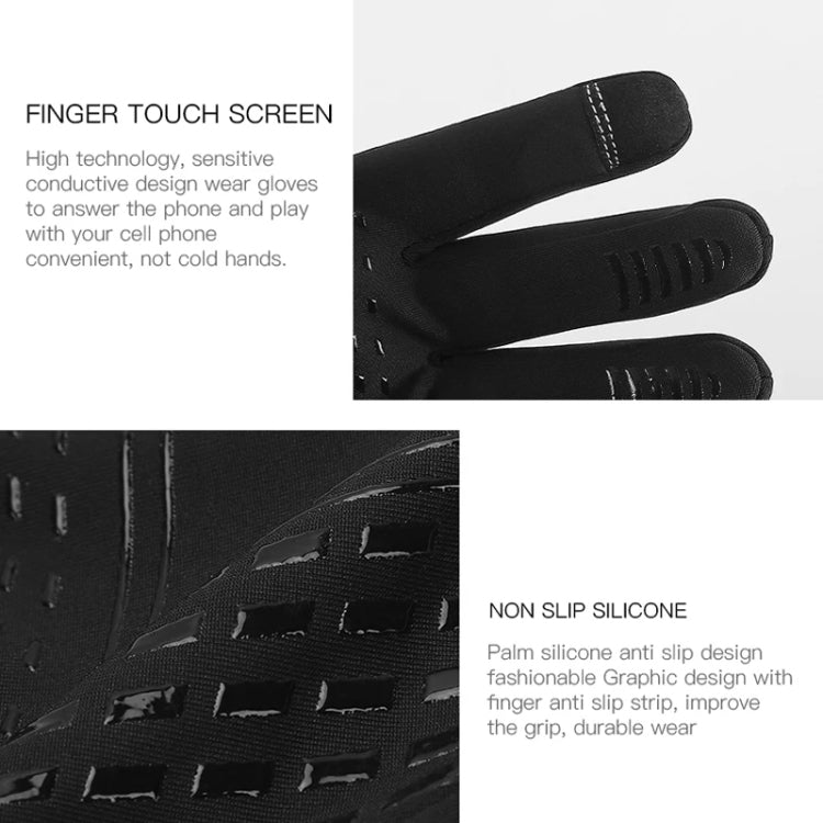 Kyncilor Waterproof Cycling Warm Gloves Two-finger Touch Screen Ultra-soft Velvet Outdoor Gloves, Size: L(Gray) - Full Finger Gloves by Kyncilor | Online Shopping South Africa | PMC TechLife | Buy Now Pay Later Mobicred