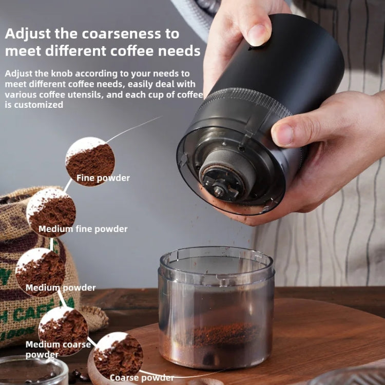 USB Rechargeable Adjustable Coarse and Fine Household Portable Electric Coffee Bean Grinder(Black) - free shipping - PMC TechLife - Order now!